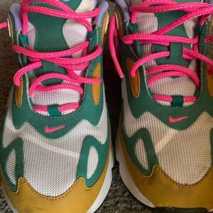 Nike womans Sneakers in Green, Pink, and Gold